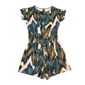 Tropical Floral Romper | Blue & Pink | Pockets | NWOT
